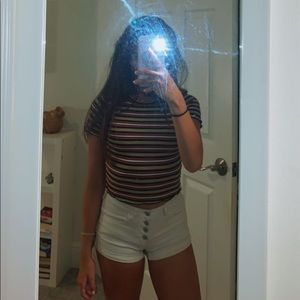 Striped Ribbed Crop Top